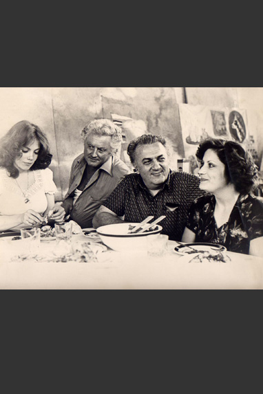 Andréa Ferréol avec Federico Fellini